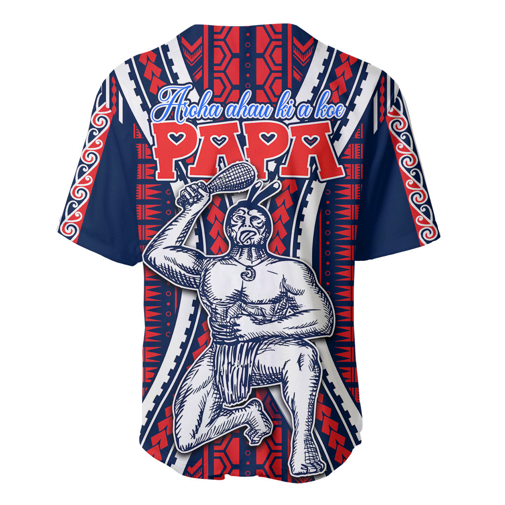 Personalised Aotearoa Father's Day Gift For Dad Baseball Jersey Aroha Ahau Ki A Koe Papa - Maori Style Pattern LT9 - Polynesian Pride