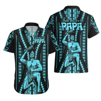 Aotearoa Father's Day Gift For Dad Hawaiian Shirt Aroha Ahau Ki A Koe Papa - Aqua Maori Style Pattern LT9 - Polynesian Pride
