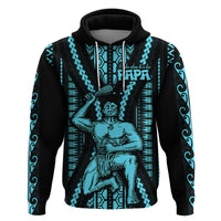 Aotearoa Fathers Day Gift For Dad Hoodie Aroha Ahau Ki A Koe Papa Aqua Maori Style Pattern LT9 Pullover Hoodie Aqua - Polynesian Pride