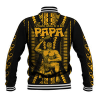 Personalised Aotearoa Father's Day Gift For Dad Baseball Jacket Aroha Ahau Ki A Koe Papa - Gold Maori Style Pattern LT9 - Polynesian Pride