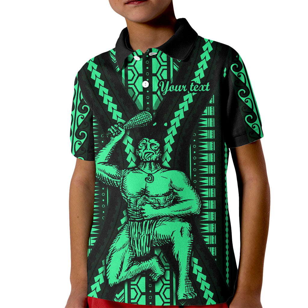 Custom Maori Fathers Day New Zealand Kid Polo Shirt Aroha Ahau Ki A Koe Papa - Green LT9 Kid Green - Polynesian Pride