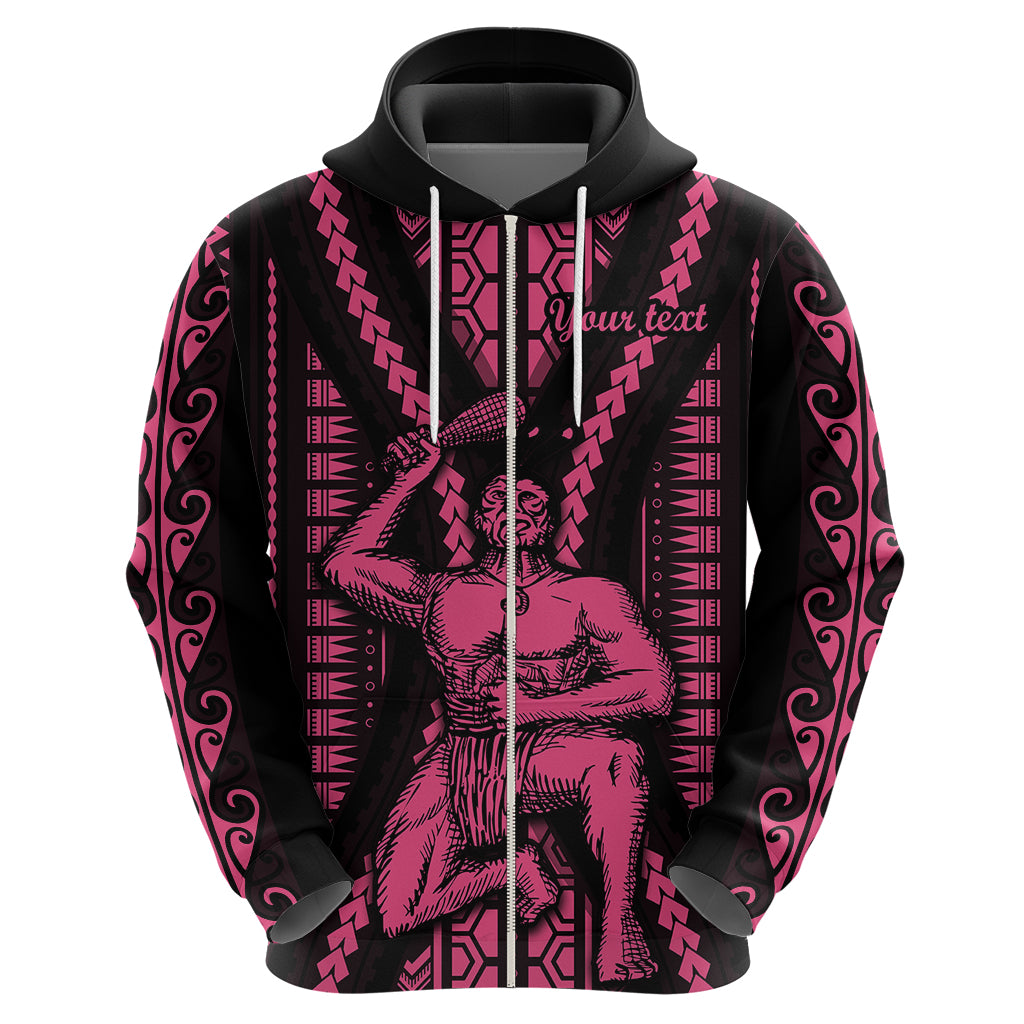 Custom Maori Fathers Day New Zealand Hoodie Aroha Ahau Ki A Koe Papa Pink LT9 - Polynesian Pride