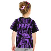 Maori Fathers Day New Zealand Kid T Shirt Aroha Ahau Ki A Koe Papa - Purple LT9 - Polynesian Pride