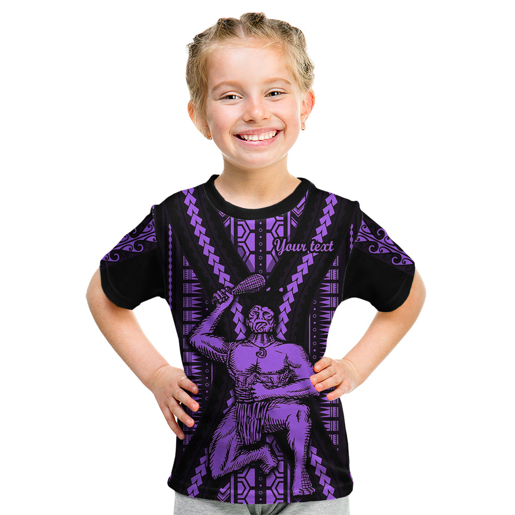 Custom Maori Fathers Day New Zealand Kid T Shirt Aroha Ahau Ki A Koe Papa - Purple LT9 Purple - Polynesian Pride