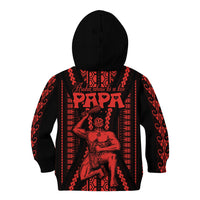 Maori Fathers Day New Zealand Kid Hoodie Aroha Ahau Ki A Koe Papa - Red LT9 - Polynesian Pride