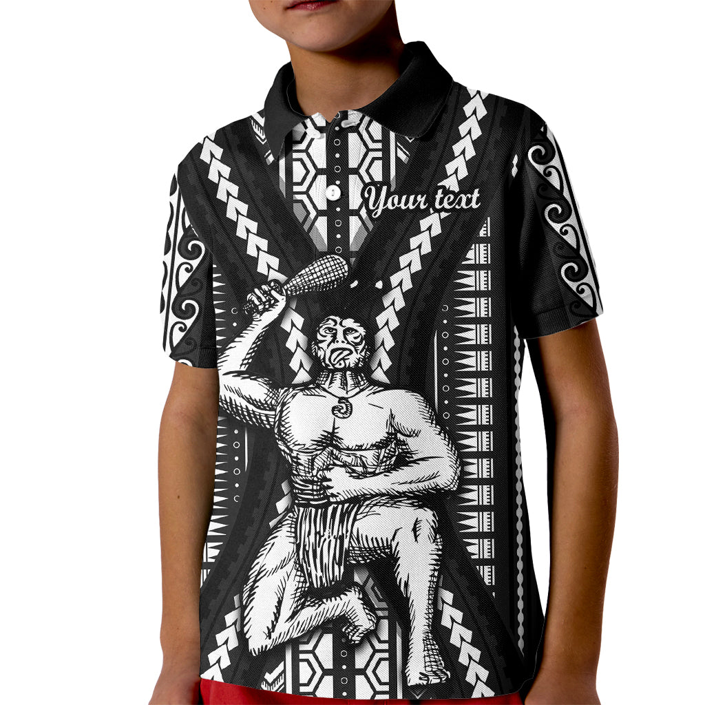 Custom Maori Fathers Day New Zealand Kid Polo Shirt Aroha Ahau Ki A Koe Papa - Black LT9 Kid Black - Polynesian Pride