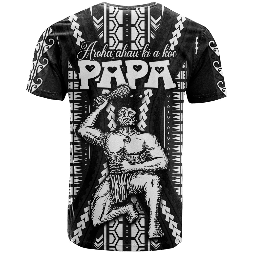 Custom Maori Fathers Day New Zealand T Shirt Arohaau Ki A Koe Papa Black LT9 - Polynesian Pride