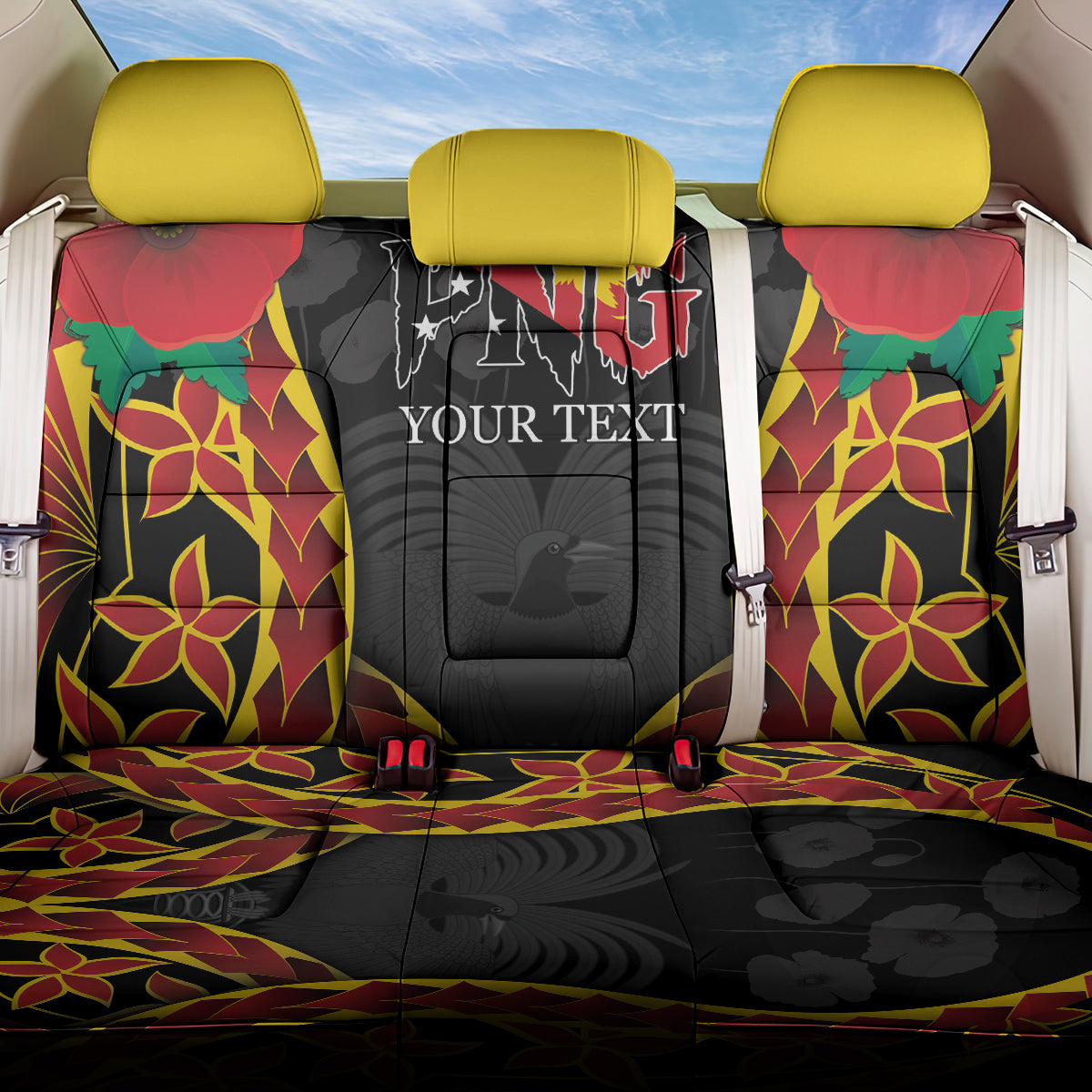 Personalised Papua New Guinea Remembrance Day Back Car Seat Cover