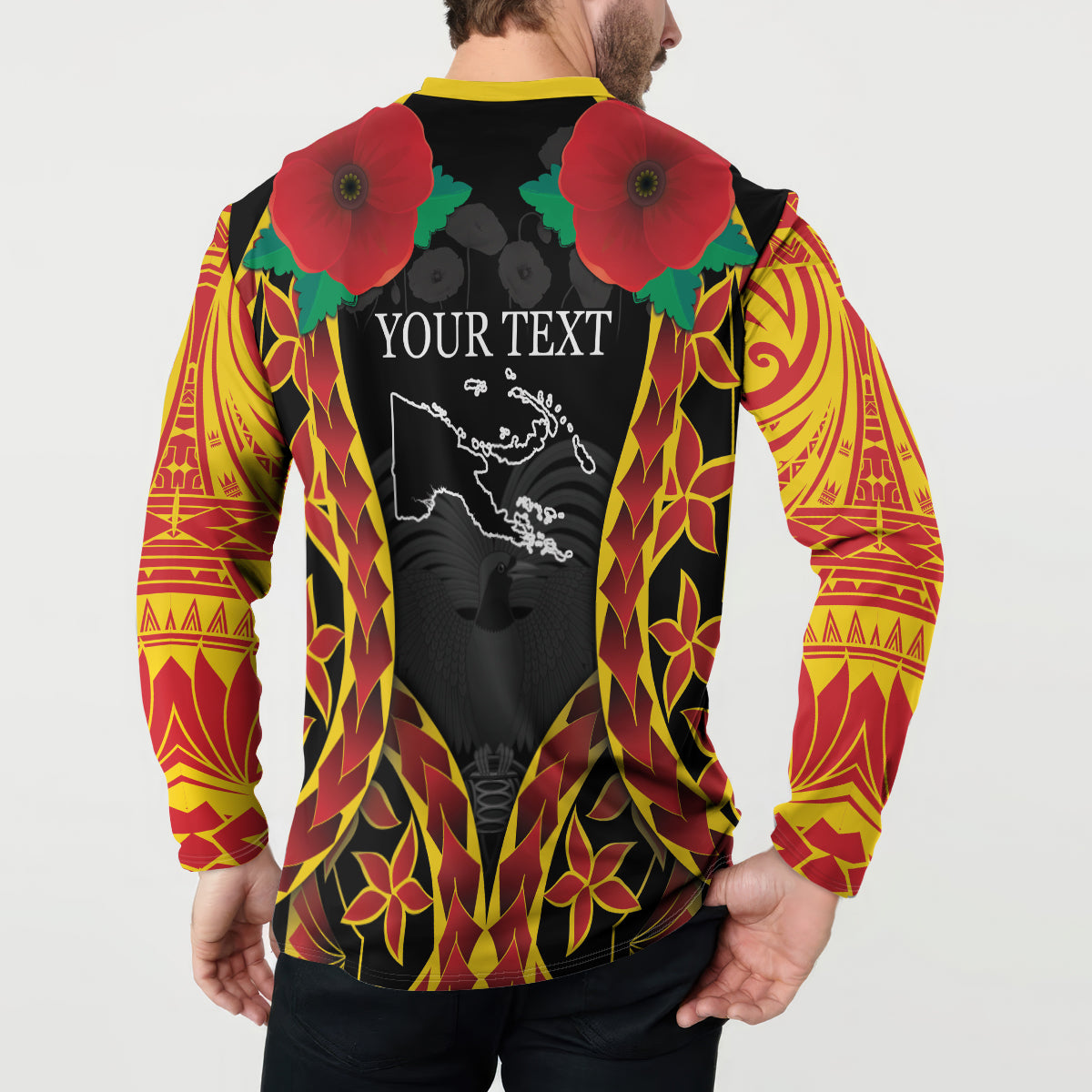 Personalised Papua New Guinea Remembrance Day Button Sweatshirt