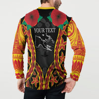 Personalised Papua New Guinea Remembrance Day Button Sweatshirt