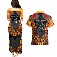 Personalised Papua New Guinea Remembrance Day Couples Matching Puletasi and Hawaiian Shirt