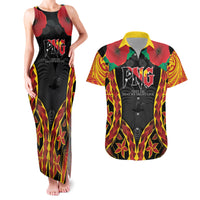 Personalised Papua New Guinea Remembrance Day Couples Matching Tank Maxi Dress and Hawaiian Shirt