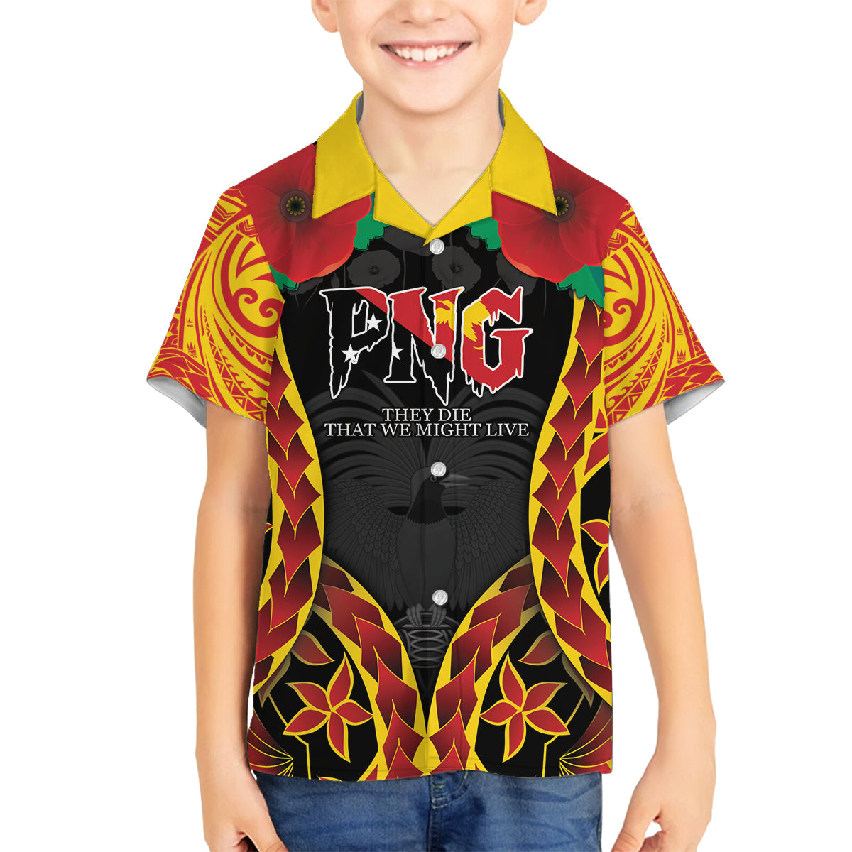 Personalised Papua New Guinea Remembrance Day Family Matching Tank Maxi Dress and Hawaiian Shirt
