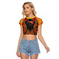 Personalised Papua New Guinea Remembrance Day Raglan Cropped T Shirt