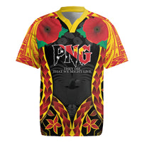 Personalised Papua New Guinea Remembrance Day Rugby Jersey LT9 Red - Polynesian Pride