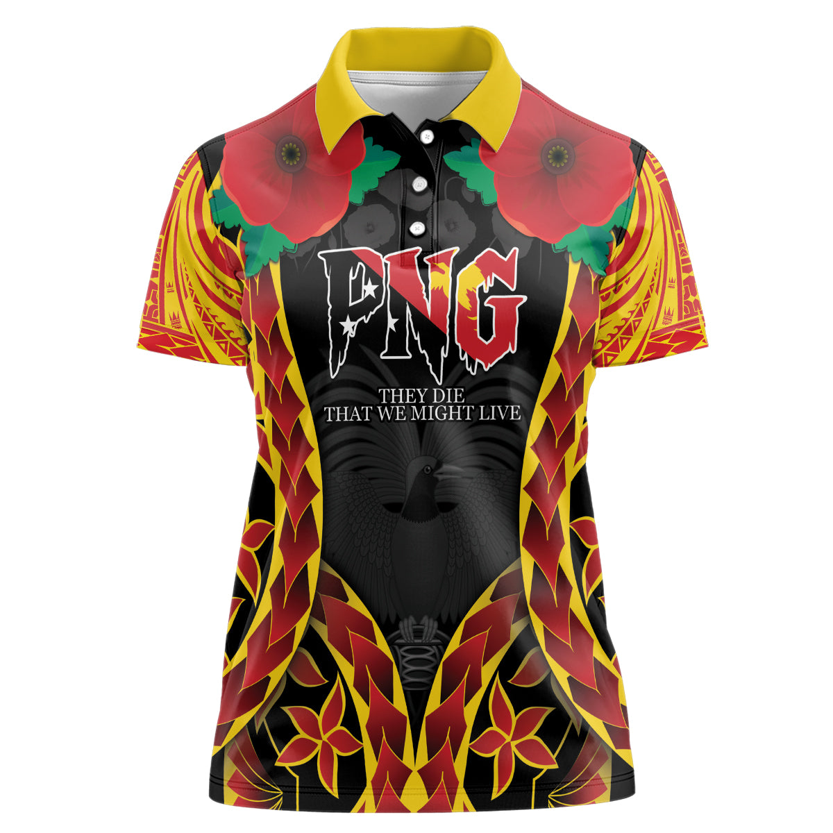 Personalised Papua New Guinea Remembrance Day Women Polo Shirt