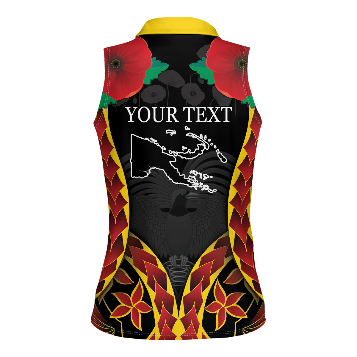Personalised Papua New Guinea Remembrance Day Women Sleeveless Polo Shirt