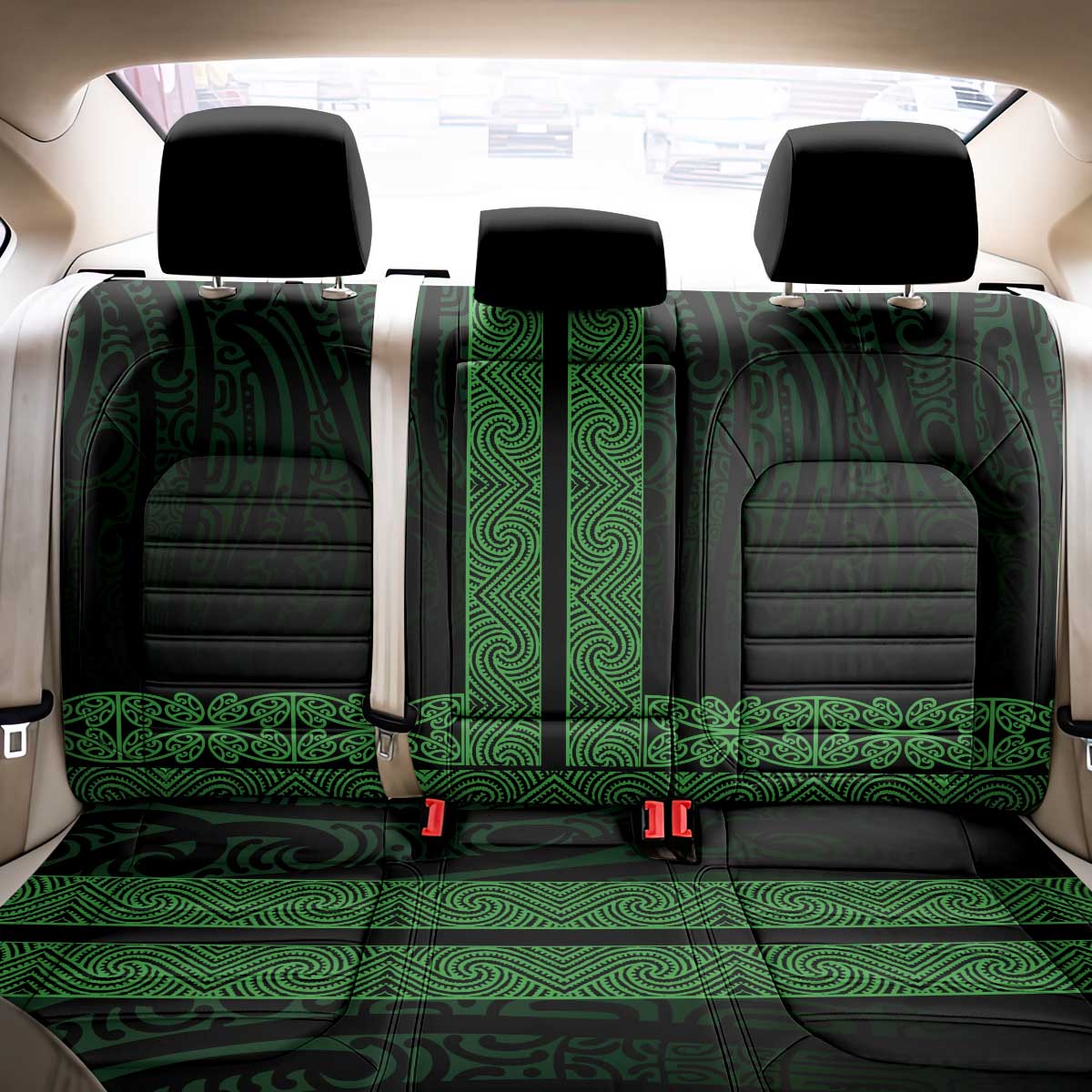 New Zealand Maori Kowhaiwhai Back Car Seat Cover Kakariki Maui and Mangopare