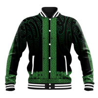 New Zealand Maori Kowhaiwhai Baseball Jacket Kakariki Maui and Mangopare LT9 Unisex Green - Polynesian Pride
