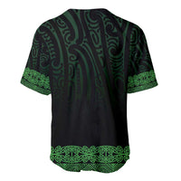New Zealand Maori Kowhaiwhai Baseball Jersey Kakariki Maui and Mangopare LT9 - Polynesian Pride