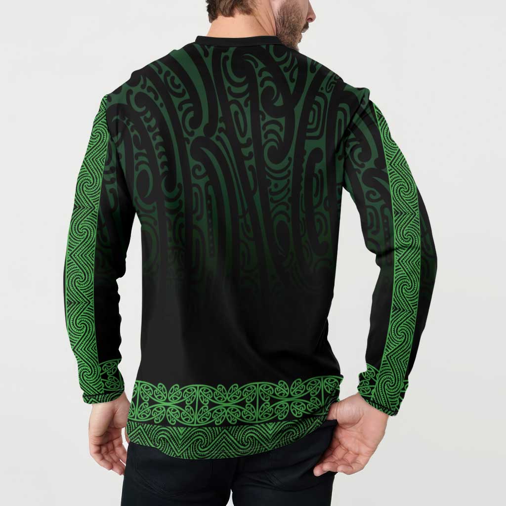 New Zealand Maori Kowhaiwhai Button Sweatshirt Kakariki Maui and Mangopare LT9 - Polynesian Pride