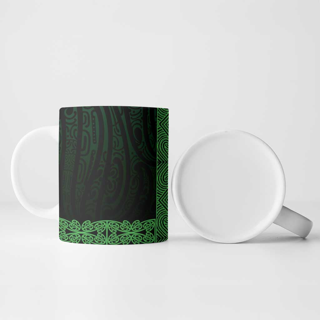 New Zealand Maori Kowhaiwhai Ceramic Mug Kakariki Maui and Mangopare - Polynesian Pride