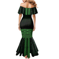 New Zealand Maori Kowhaiwhai Family Matching Mermaid Dress and Hawaiian Shirt Kakariki Maui and Mangopare