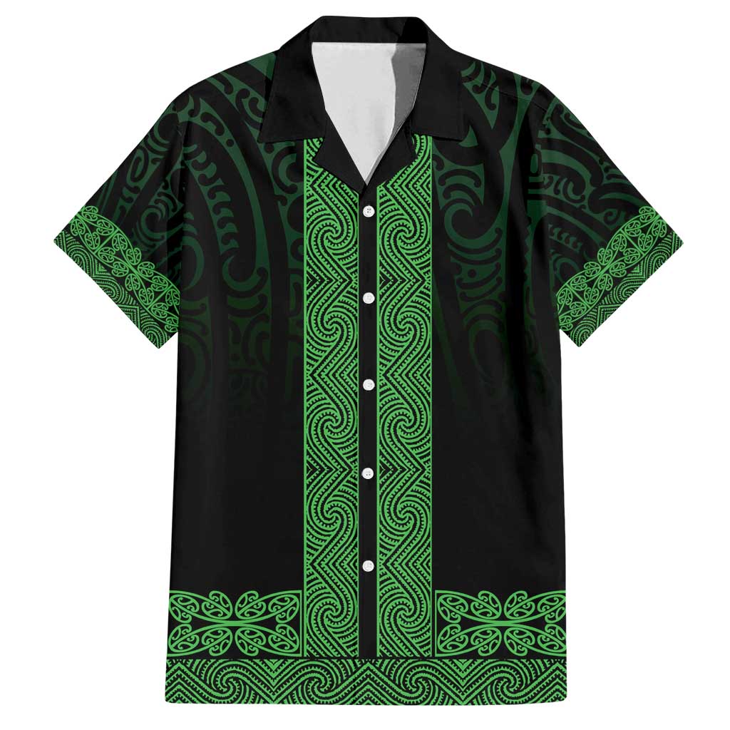 New Zealand Maori Kowhaiwhai Family Matching Off Shoulder Maxi Dress and Hawaiian Shirt Kakariki Maui and Mangopare