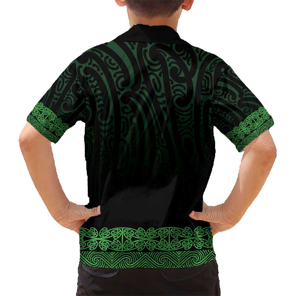 New Zealand Maori Kowhaiwhai Family Matching Short Sleeve Bodycon Dress and Hawaiian Shirt Kakariki Maui and Mangopare