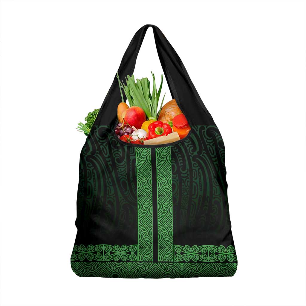New Zealand Maori Kowhaiwhai Grocery Bag Kakariki Maui and Mangopare LT9 1-pack One Size Green - Polynesian Pride