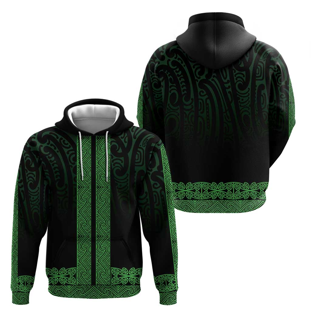 New Zealand Maori Kowhaiwhai Hoodie Kakariki Maui and Mangopare