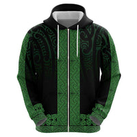 New Zealand Maori Kowhaiwhai Hoodie Kakariki Maui and Mangopare
