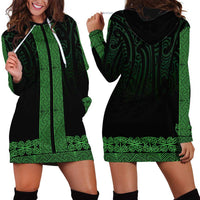 New Zealand Maori Kowhaiwhai Hoodie Dress Kakariki Maui and Mangopare LT9 - Polynesian Pride
