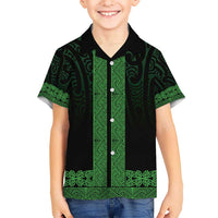 New Zealand Maori Kowhaiwhai Kid Hawaiian Shirt Kakariki Maui and Mangopare LT9 Kid Green - Polynesian Pride