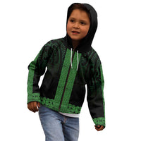 New Zealand Maori Kowhaiwhai Kid Hoodie Kakariki Maui and Mangopare