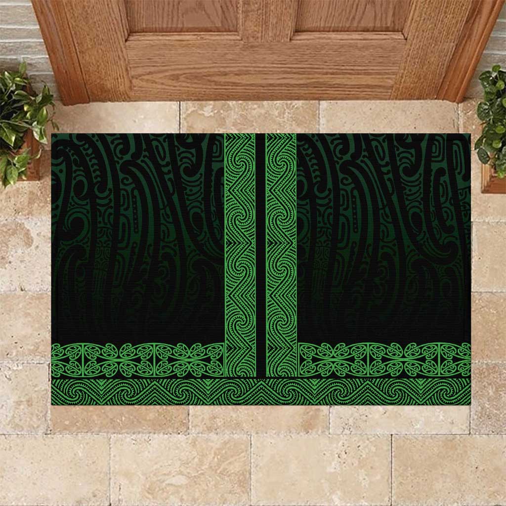 New Zealand Maori Kowhaiwhai Rubber Doormat Kakariki Maui and Mangopare LT9 Green - Polynesian Pride