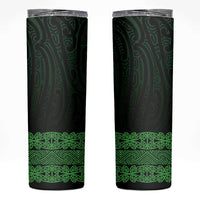 New Zealand Maori Kowhaiwhai Skinny Tumbler Kakariki Maui and Mangopare LT9 Green - Polynesian Pride