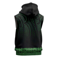 New Zealand Maori Kowhaiwhai Sleeveless Hoodie Kakariki Maui and Mangopare - Polynesian Pride