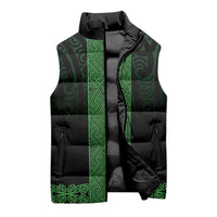 New Zealand Maori Kowhaiwhai Sleeveless Puffer Jacket Kakariki Maui and Mangopare - Polynesian Pride