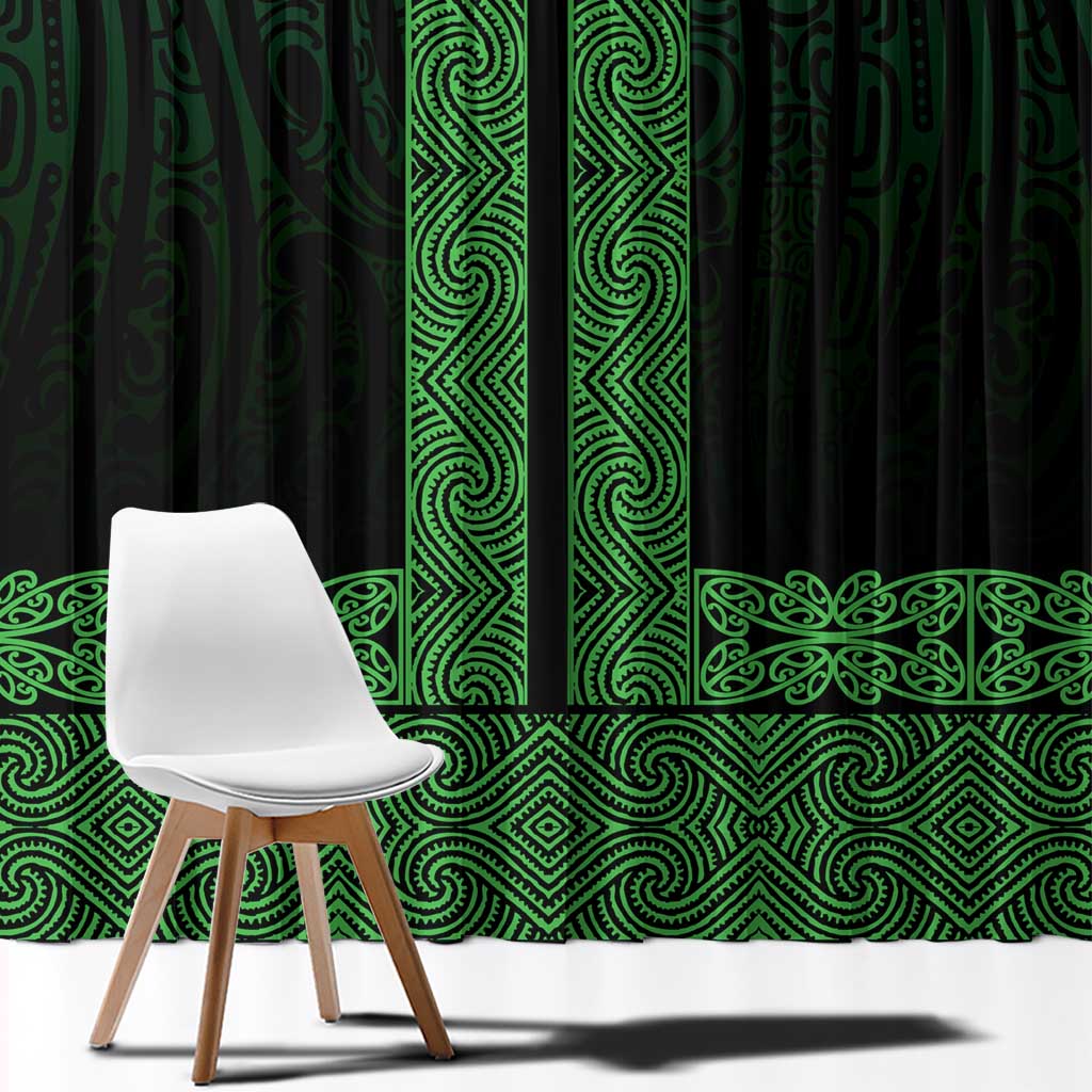 New Zealand Maori Kowhaiwhai Window Curtain Kakariki Maui and Mangopare LT9 - Polynesian Pride