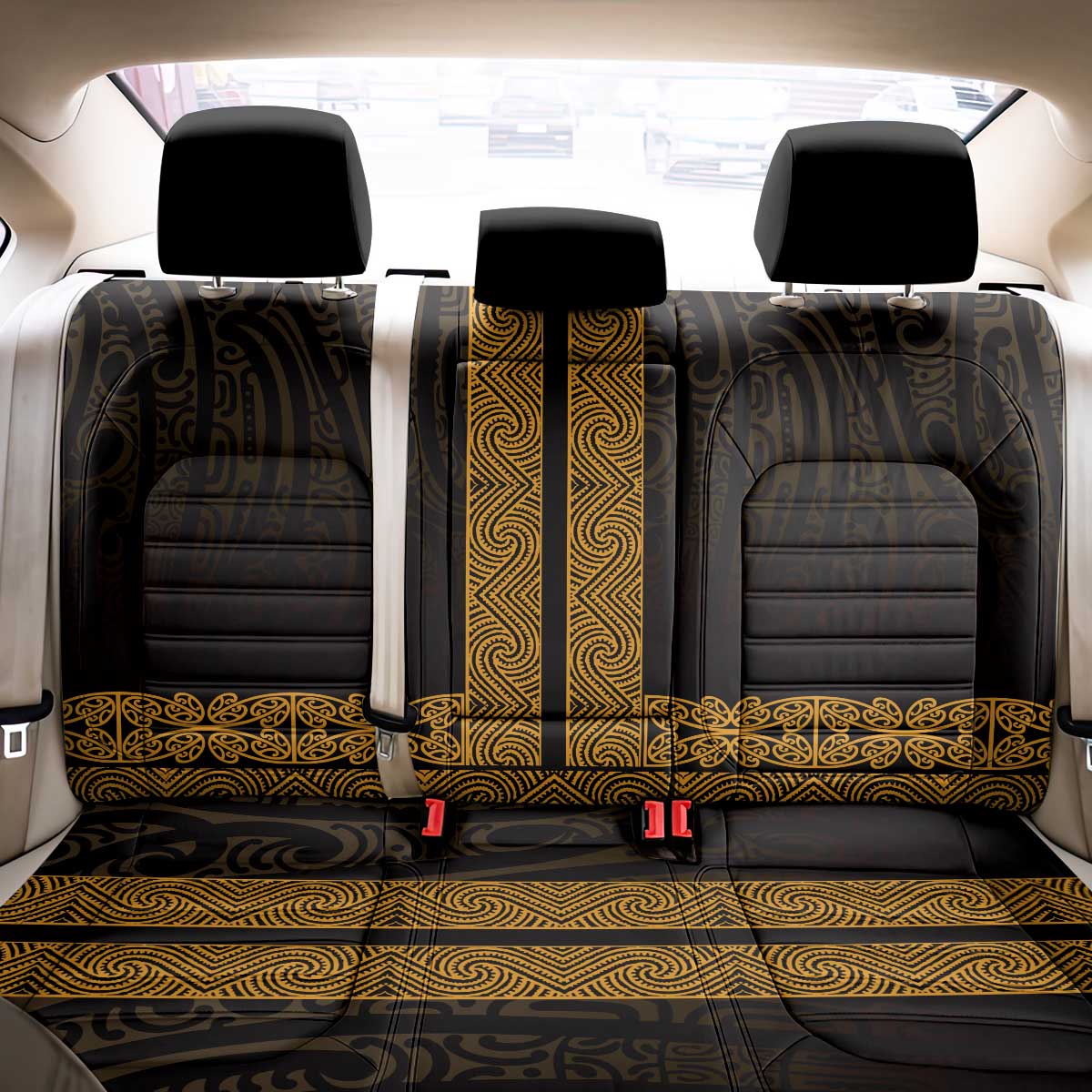 New Zealand Maori Kowhaiwhai Back Car Seat Cover Karaka Maui and Mangopare