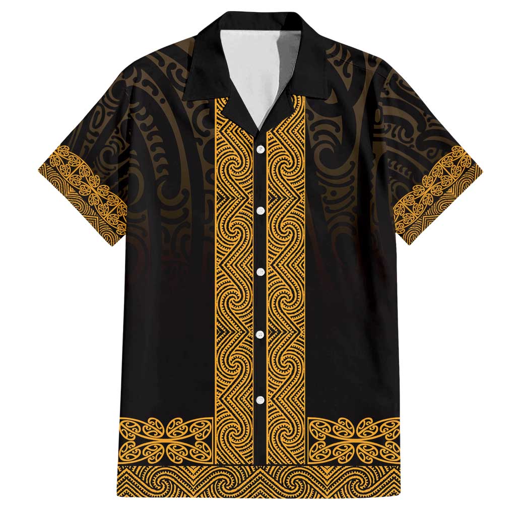 New Zealand Maori Kowhaiwhai Family Matching Long Sleeve Bodycon Dress and Hawaiian Shirt Karaka Maui and Mangopare