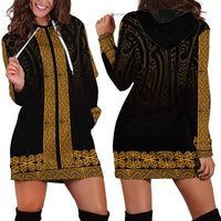 New Zealand Maori Kowhaiwhai Hoodie Dress Karaka Maui and Mangopare