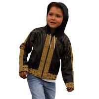New Zealand Maori Kowhaiwhai Kid Hoodie Karaka Maui and Mangopare