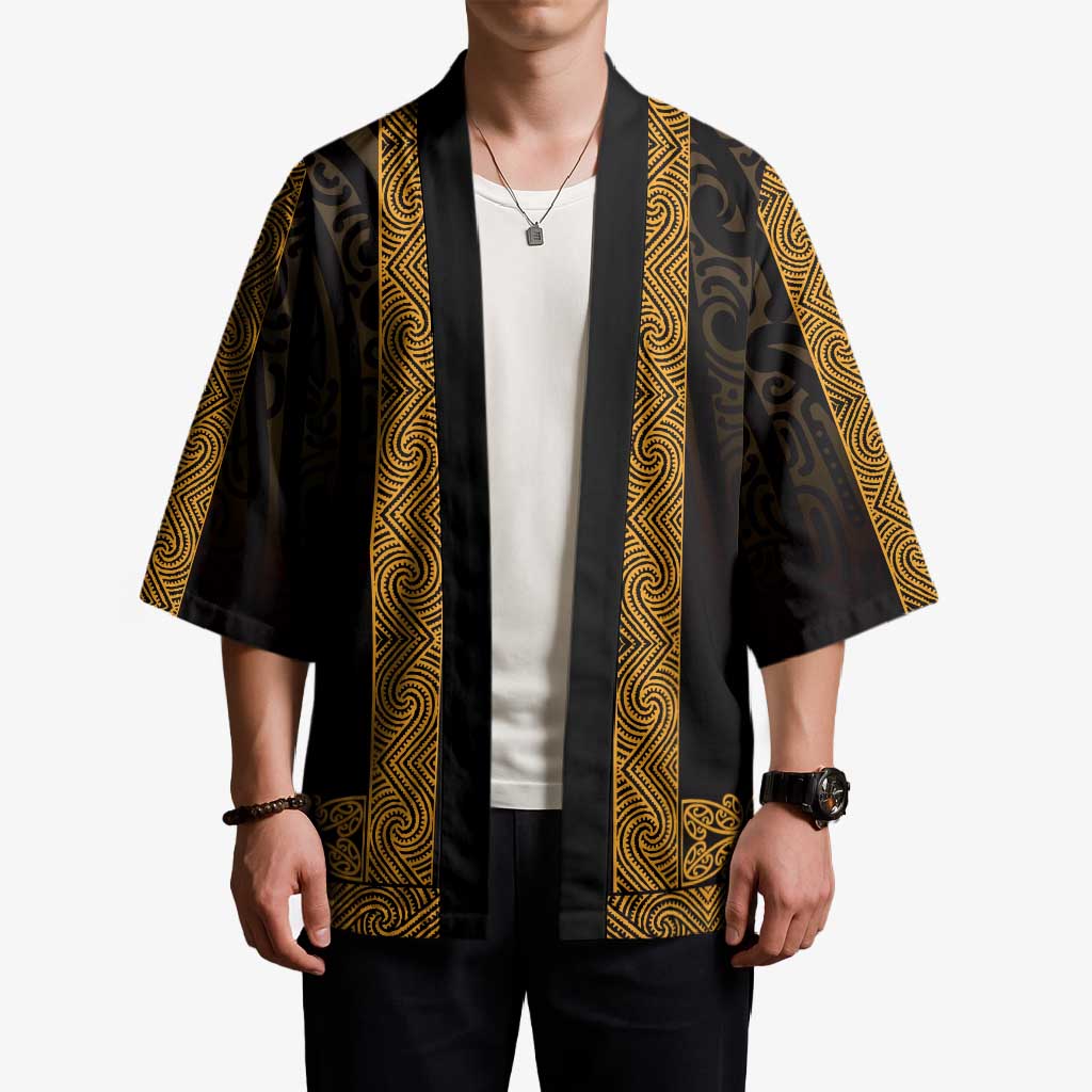 New Zealand Maori Kowhaiwhai Kimono Karaka Maui and Mangopare - Polynesian Pride