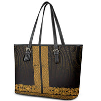 New Zealand Maori Kowhaiwhai Leather Tote Bag Karaka Maui and Mangopare LT9 - Polynesian Pride