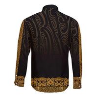 New Zealand Maori Kowhaiwhai Long Sleeve Button Shirt Karaka Maui and Mangopare LT9 - Polynesian Pride