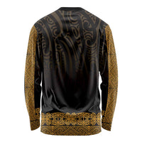 New Zealand Maori Kowhaiwhai Long Sleeve Shirt Karaka Maui and Mangopare
