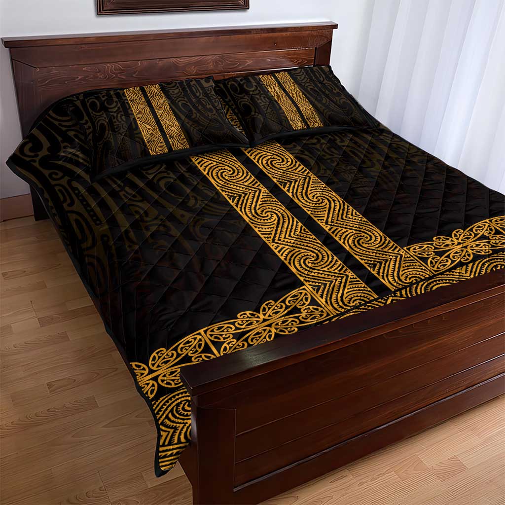 New Zealand Maori Kowhaiwhai Quilt Bed Set Karaka Maui and Mangopare