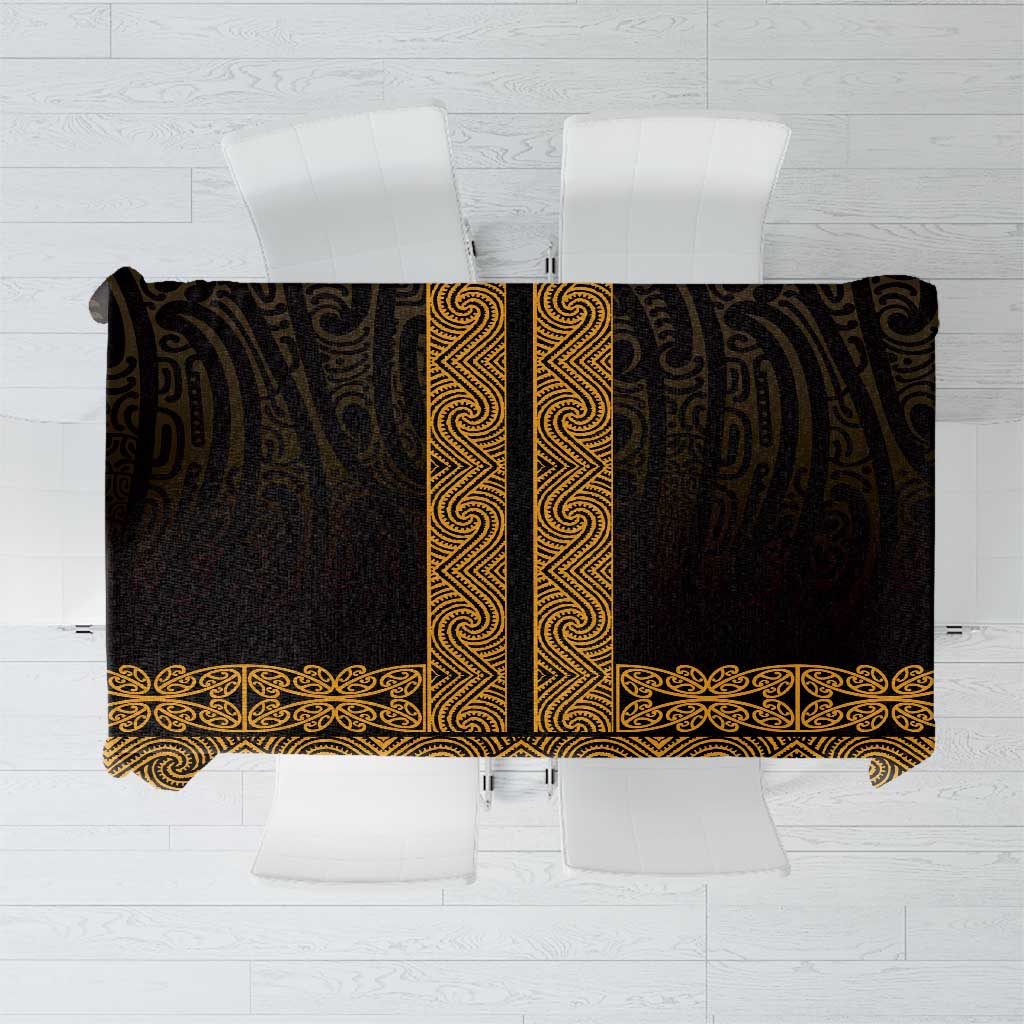 New Zealand Maori Kowhaiwhai Tablecloth Karaka Maui and Mangopare LT9 Gold - Polynesian Pride